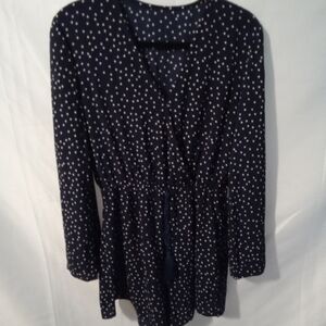 Navy blue Polka Dot Women's Romper